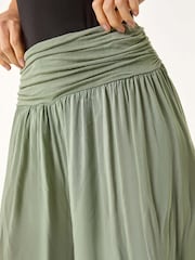 Roman Green Ruched Waist Harem Trousers - Image 5 of 5