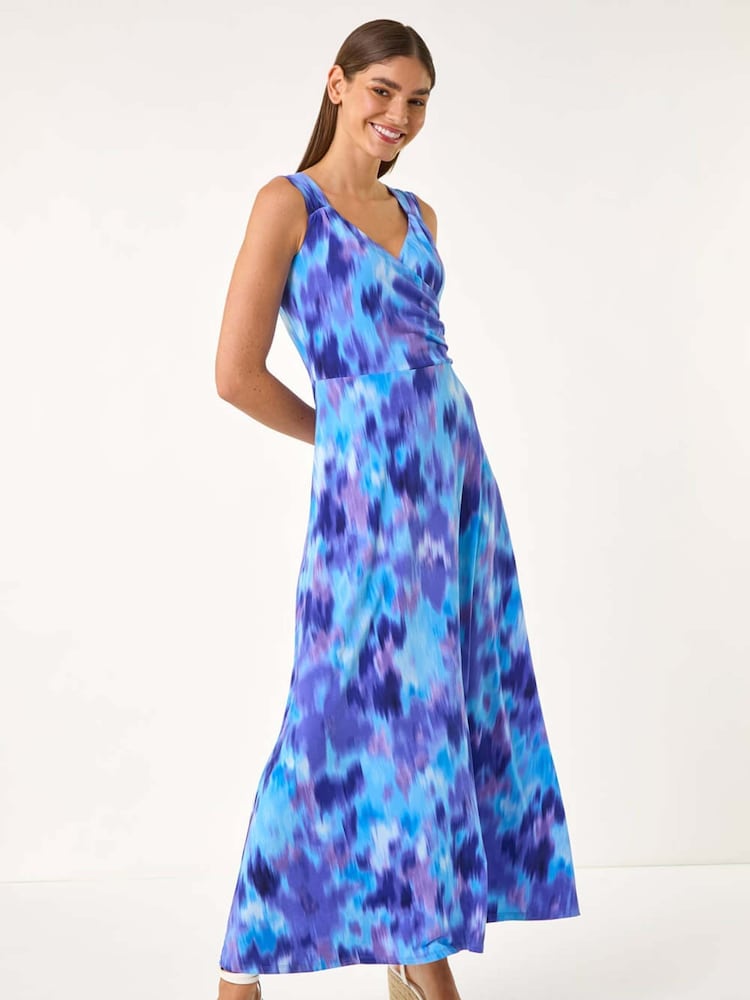 Roman Abstract Print Gathered V-Neck Maxi Dress - Imagen 1 de 5 Roman Abstract Print Gathered V-Neck Maxi Dress - Imagen 1 de 5
