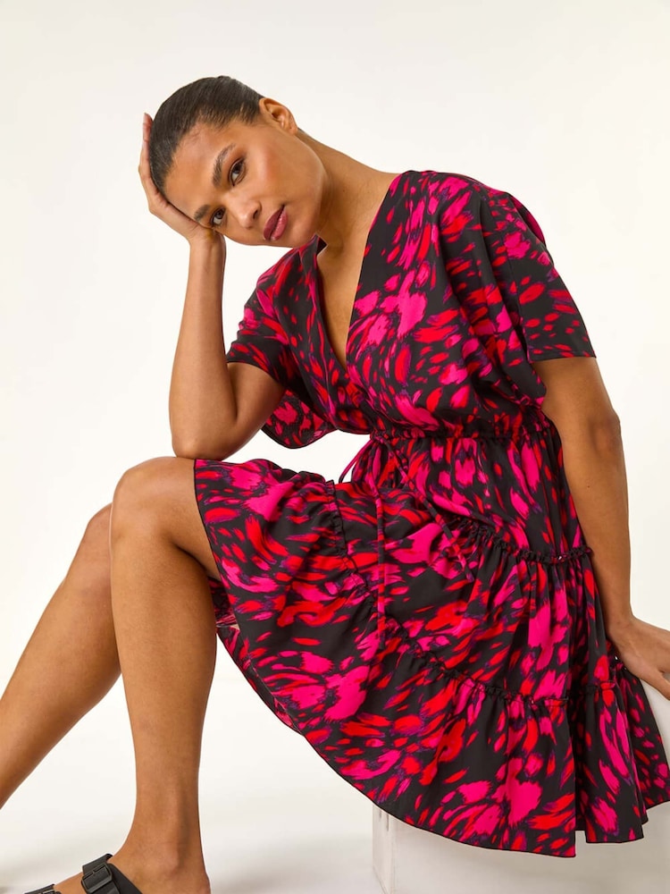 Roman Abstract Print Boho Mini Dress - Imagen 1 de 5 Roman Abstract Print Boho Mini Dress - Imagen 1 de 5