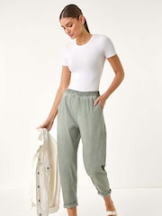 Серый - Roman Seam Detail Cropped Stretch Trousers - Изображение 2 из 5