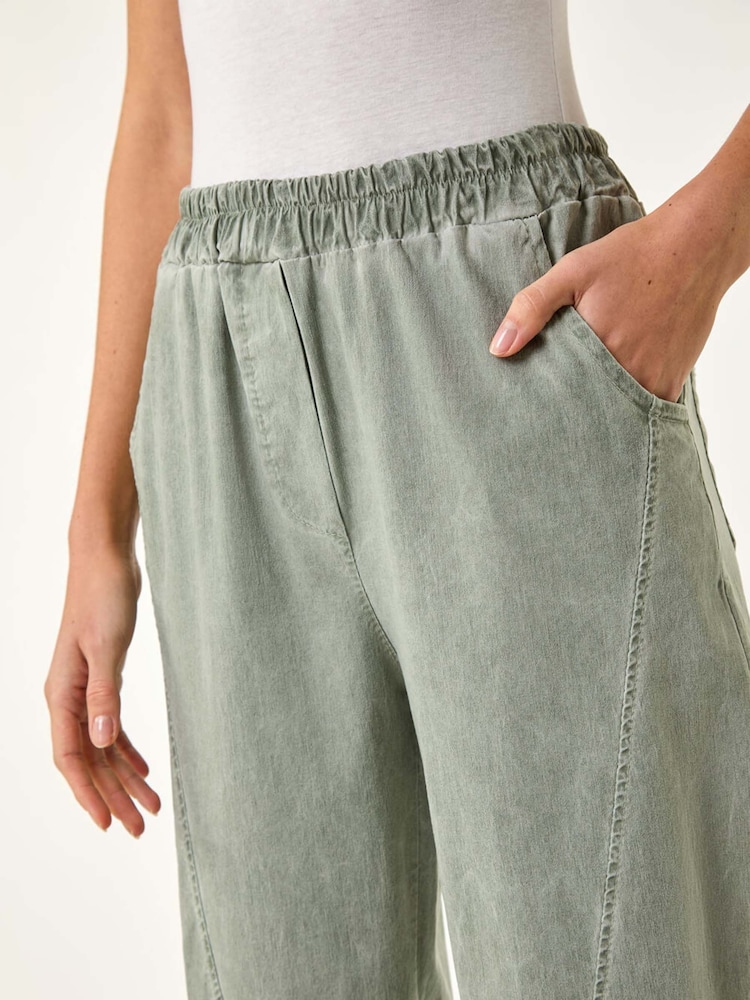 Серый - Roman Seam Detail Cropped Stretch Trousers - Изображение 5 из 5