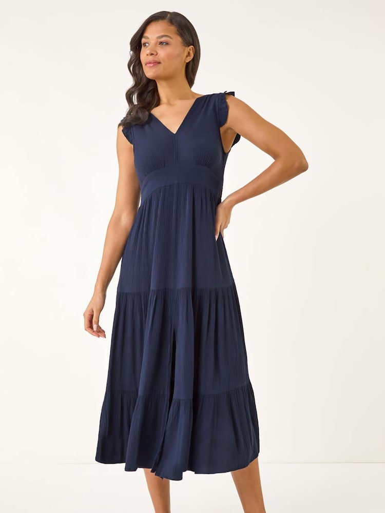 Azul - Roman Crinkle Tiered Frill Maxi Dress - Imagen 2 de 5 Azul - Roman Crinkle Tiered Frill Maxi Dress - Imagen 2 de 5
