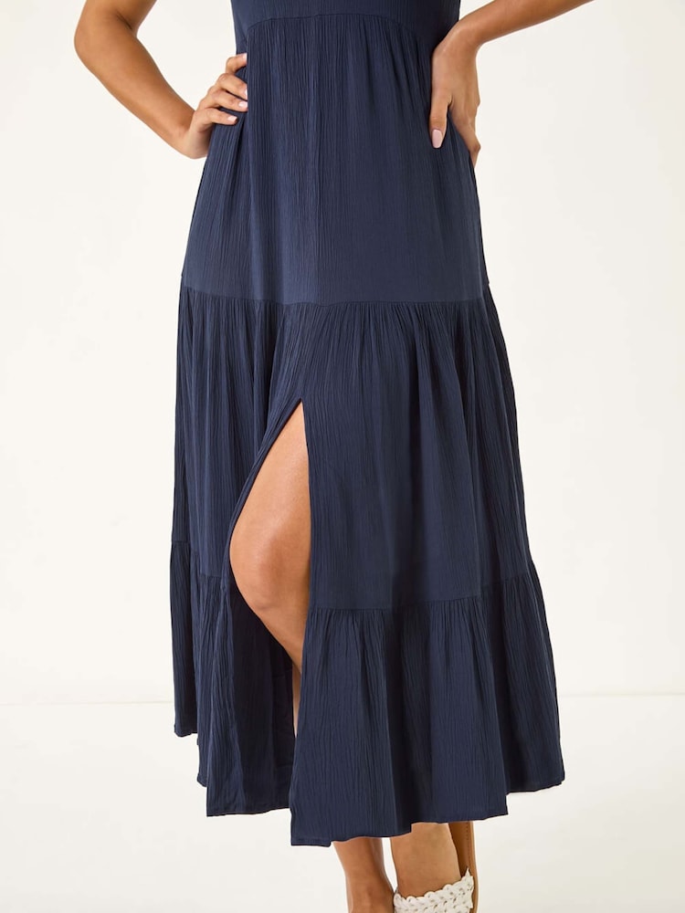 Azul - Roman Crinkle Tiered Frill Maxi Dress - Imagen 5 de 5 Azul - Roman Crinkle Tiered Frill Maxi Dress - Imagen 5 de 5