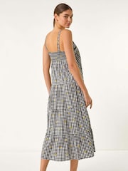 Roman Black Gingham Embroidered Midi Dress - Image 4 of 5