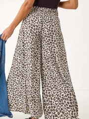 Roman Animal Animal Print Ruched Wide Leg Trousers - Image 3 of 5