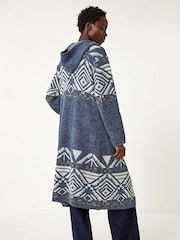 Azul - Cardigan Longline com estampa Romana - Imagem 3 de 5