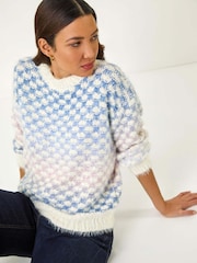 Roman Blue Ombre Marled Knit Jumper - Image 1 of 5
