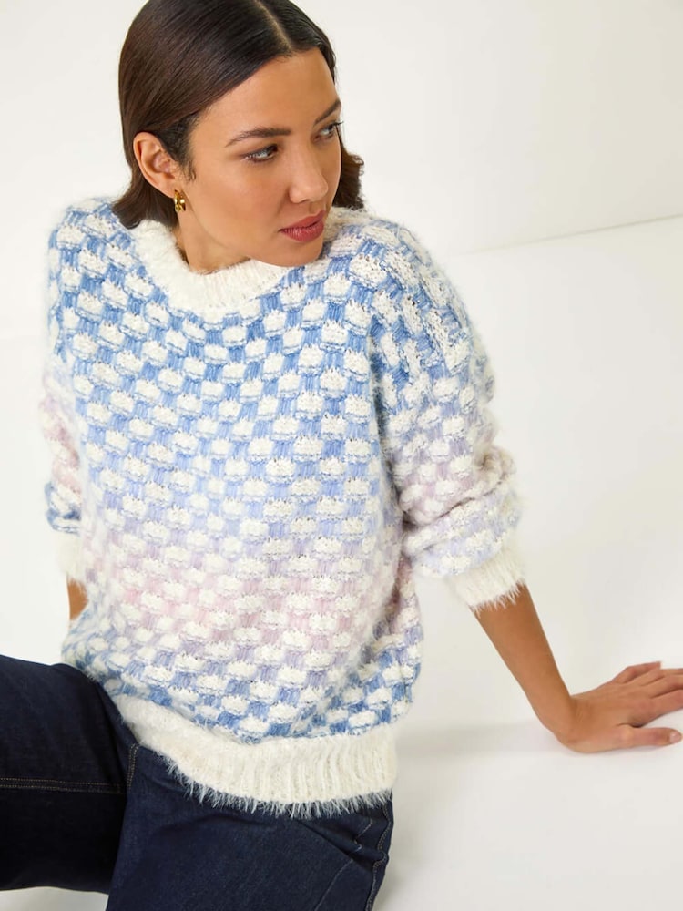 Roman Blue Ombre Marled Knit Jumper - Image 1 of 5