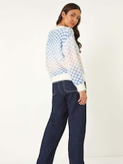Roman Blue Ombre Marled Knit Jumper - Image 3 of 5