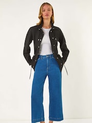 Roman Black Buttoned Safari Jacket - Image 1 of 5