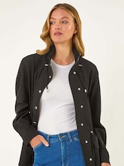 Roman Black Buttoned Safari Jacket - Image 2 of 5