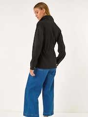Roman Black Buttoned Safari Jacket - Image 5 of 5