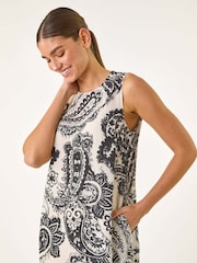 Roman Black Paisley Print Midi Dress - Image 4 of 5