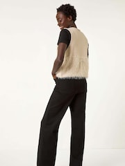 Roman Natural Tassle Faux Fur Jumper Vest - Image 3 of 5