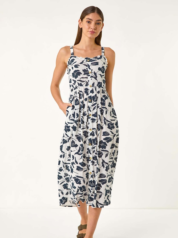 Blanco - Vestido midi de verano con estampado floral de Roman - Imagen 2 de 5 Blanco - Vestido midi de verano con estampado floral de Roman - Imagen 2 de 5