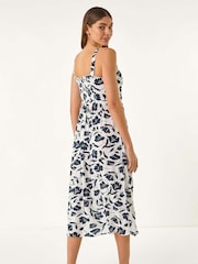 Roman White Floral Print Midi Sundress - Image 3 of 5