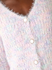 Roman Pink Contrast Knit Cardigan - Image 5 of 5