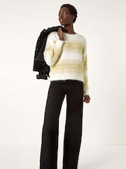 Roman Green Contrast Shaded Stripe Jumper - Image 2 of 5