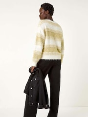 Roman Green Contrast Shaded Stripe Jumper - Image 3 of 5