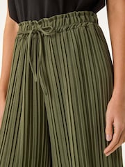 Roman Green Pleated Wide Leg Stretch Culottes Trousers - Image 5 of 5