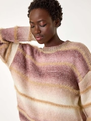 Roman Brown Ombre Stripe Knit Jumper - Image 4 of 5