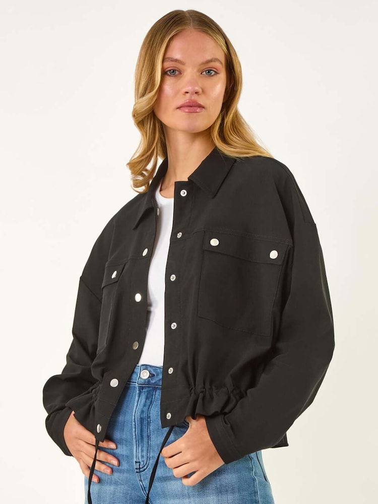 Roman Black Utility Collared Pocket Jacket - Image 1 of 5