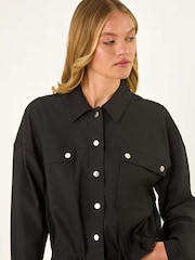 Roman Black Utility Collared Pocket Jacket - Image 4 of 5