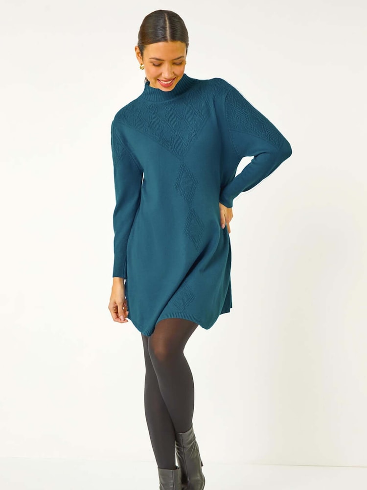Roman Diamond Stitch Knitted Dress - Imagem 1 de 5