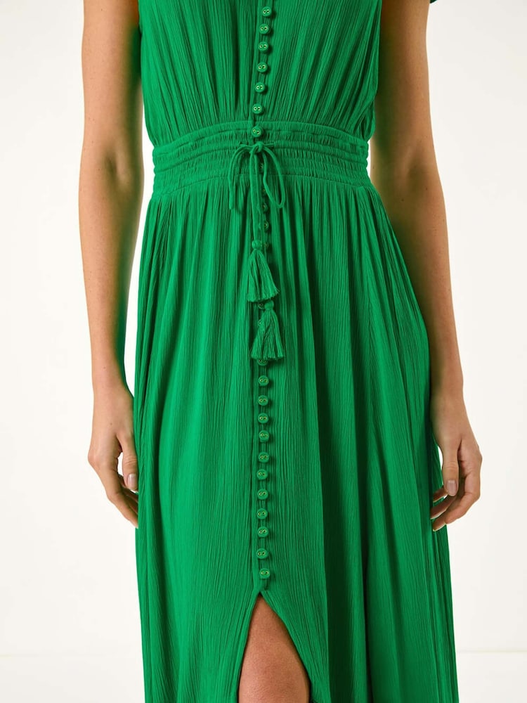 Roman Green Tiered Buttoned Maxi Dress - Image 2 of 5
