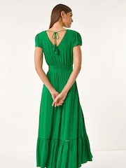 Roman Green Tiered Buttoned Maxi Dress - Image 4 of 5