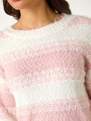 Roman Pink Contrast Shaded Stripe Jumper - Image 5 of 5