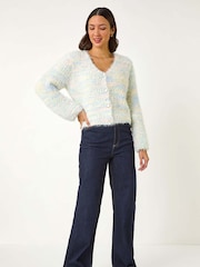 Roman Green Contrast Knit Cardigan - Image 2 of 5