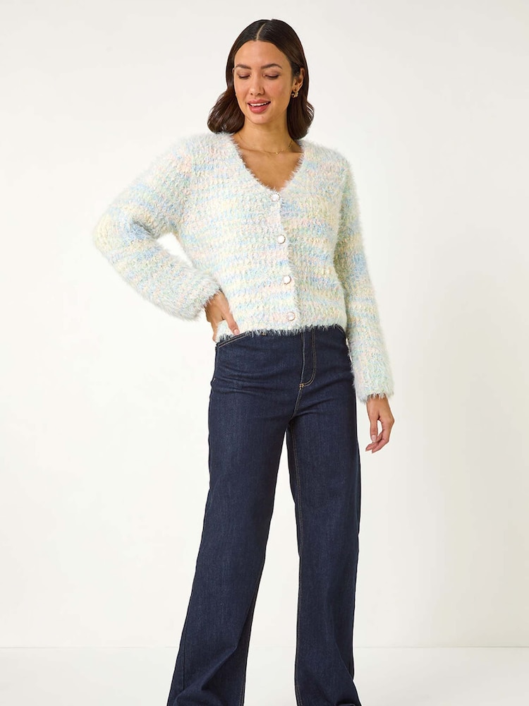 Roman Green Contrast Knit Cardigan - Image 2 of 5
