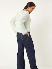 Roman Green Contrast Knit Cardigan - Image 3 of 5