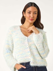Roman Green Contrast Knit Cardigan - Image 4 of 5