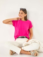 Roman Pink Dark Plain Stretch Jersey T-Shirt - Image 1 of 5