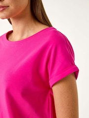 Roman Pink Dark Plain Stretch Jersey T-Shirt - Image 5 of 5