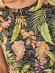 Roman Black Floral Print Diamante Lace Burnout T-Shirt - Image 5 of 5