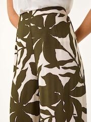 Roman White Floral Print Mono Wide Leg Trousers - Image 5 of 5