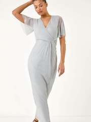 Roman Metallic Plisse Bodycon Maxi Dress - Image 1 of 5