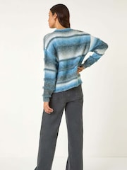 Roman Blue Ombre Stripe Knit Jumper - Image 3 of 5
