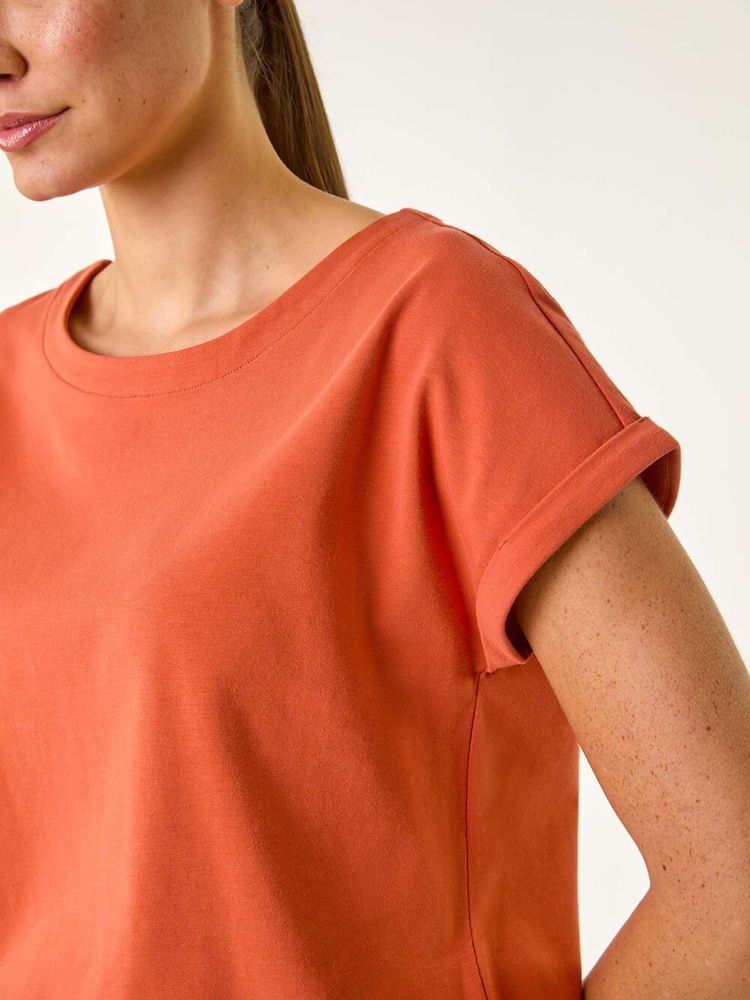 Orange - Roman – schlichtes T-Shirt aus Stretch-Jersey - Bild 6 von 6