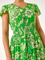 Roman Green Floral Frill Maxi Dress - Image 5 of 5
