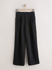 Black Superwide Pleated Trousers - Image 6 of 8