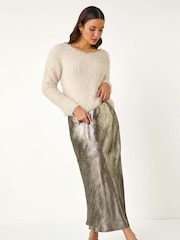 Roman Natural V-Neck Fluffy Knit Jumper - Image 2 of 5