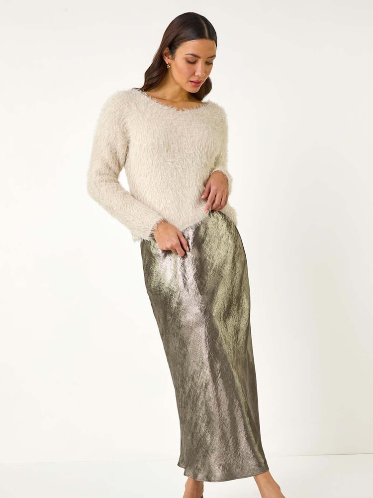 Roman Natural V-Neck Fluffy Knit Jumper - Image 2 of 5