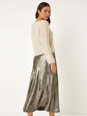 Roman Natural V-Neck Fluffy Knit Jumper - Image 3 of 5