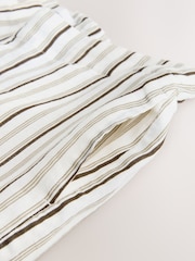 Ecru/Chocolate Stripe N. Premium Linen Wide Leg Trousers - Image 2 of 3