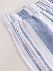 Blue/White/Red Stripe Linen Blend Wide Leg Trousers - Image 6 of 7