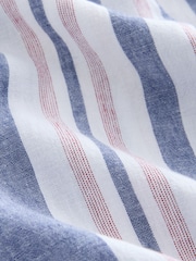 Blue/White/Red Stripe Linen Blend Wide Leg Trousers - Image 7 of 7